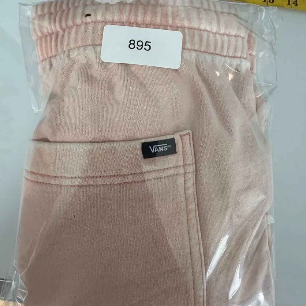 VANS Peach Mineral Wash Distressed Loose Fit Fleece Shorts Size Large